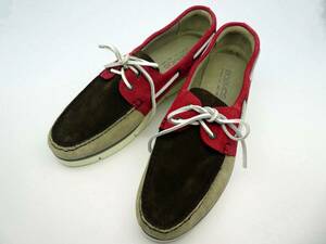  не использовался BOEMOSboe Moss Италия производства замша deck shoes 42 красный & чай обычная цена 2.2 десять тысяч соответствует [1710122]0112/8