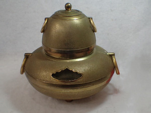 茶釜 置物 銅製 約1.0Kg H15cm×W14cm 【179150】