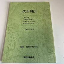 Y24.133 改正刑法 警察庁刑事局 平成7年 東京法令出版 入手困難 プレミア 警察関係 非売品 激レア 貴重品 法律 裁判 刑法 訴訟 刑事訴訟