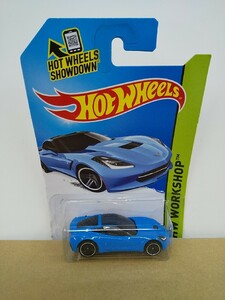 ■ HOTWHEELSホットウィール HW WORKSHOP 1/64 2014 CORVETTE STINGRAY ブルー コルベットスティングレー ミニカー 