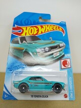 ■ HOTWHEELSホットウィール『HW J-IMPORTS 1/64 ’70 TOYOTA CELICA ターコイズグリーン トヨタセリカ ミニカー』_画像1