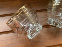 フランス製 ミニグラス ショットグラス 日本酒 グラス ヴィンテージ ゴールドライン サイズ大 2つセット_画像4