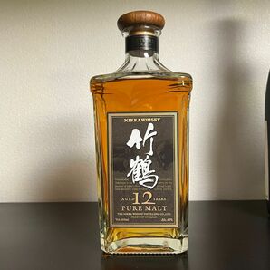 【レトロ】竹鶴12年 角瓶 ブラックラベル 40度 660ml （箱なし）