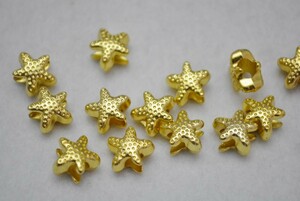  beads Club long Dell meta ruby z gold Hawaiian Star Fish 10mm 10 piece bracele metal fittings metal beads parts 