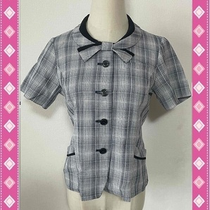 ※Bランク※【中古】SELERY_9号オーバーブラウス/59801/セロリー/チェック/かわいいOL会社制服/おしゃれ事務服