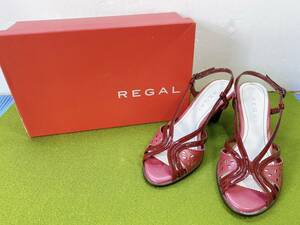  не использовался ценный REGAL Reagal шлепанцы сандалии 23cm каблук примерно 5cm бордо с коробкой товары долгосрочного хранения текущее состояние товар 