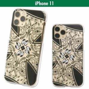 MOONEYES MOON Equipped ペイズリー クロス iPhone 11 ハード ケース クリア ムーンアイズ 120円発送可 アイアンクロス ハード カバー