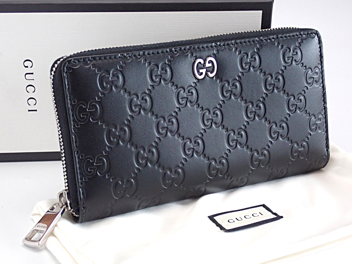 GUCCI シグネチャージップアラウンドウォレット-