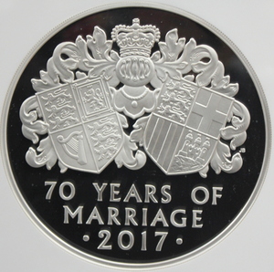2017 イギリス エリザベス2世 ご成婚70周年記念 プラチナ婚 大型 1キロ 銀貨 NGC PF70UC kilo