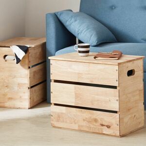 【送料無料】 Stacking Container Box / Rubber Wood / 木製 ナチュラルウッド ヴィンテージ 天然木