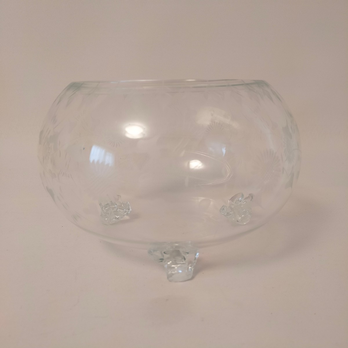 ポンパドー ビター 明治の吹きガラス 金魚鉢 - 工芸品