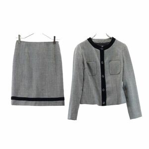  Ships wool 100% setup skirt suit 36 black group SHIPS made in Japan no color jacket lady's 230320