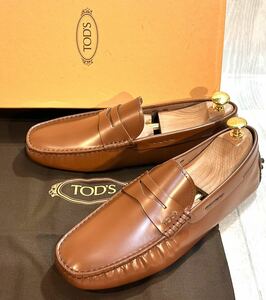 [ unused ]TOD'S Tod's *25cm 6.5*gomi-ni driving shoes coin Loafer leather shoes original leather casual shoes ITALY made men's 