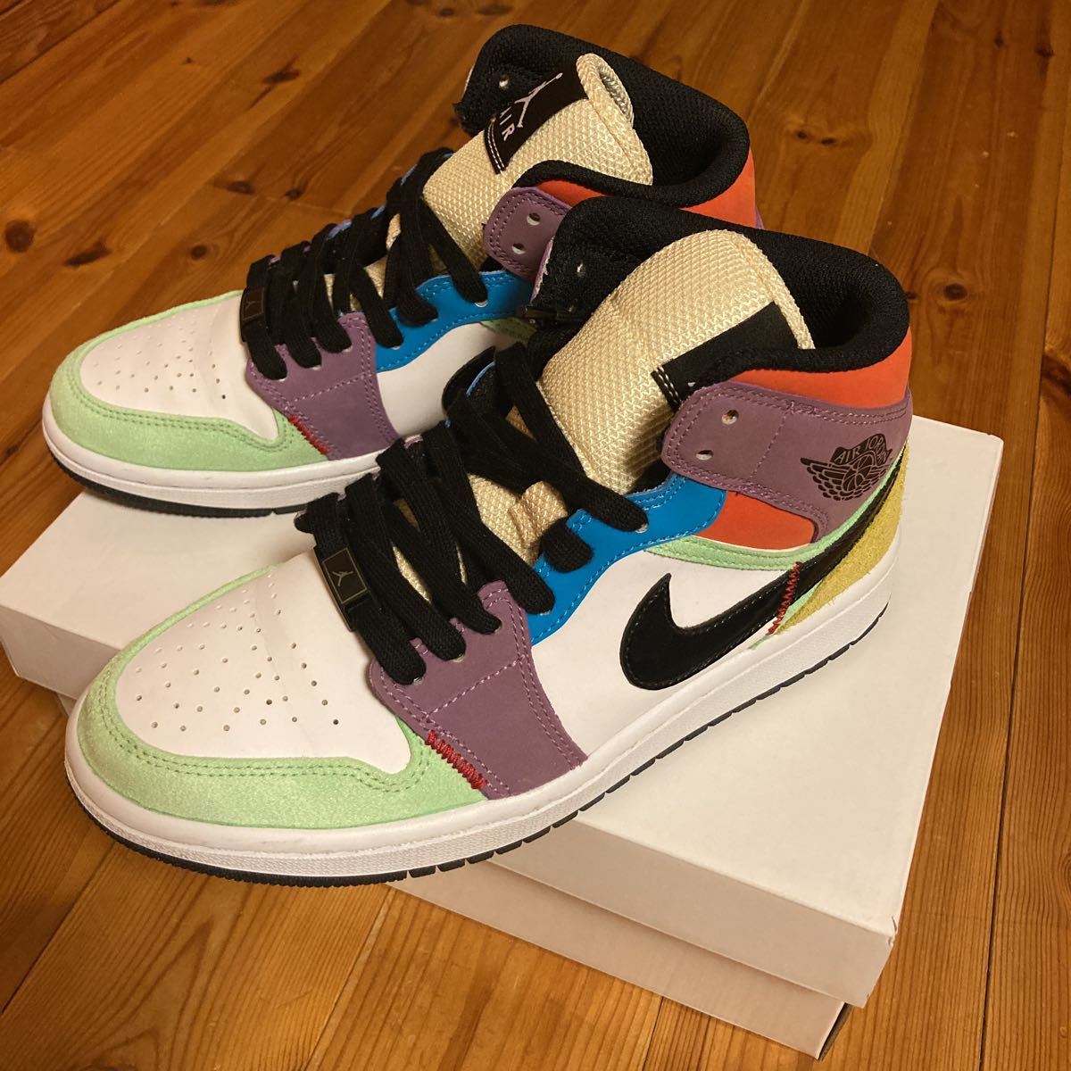NIKE WMNS AIR JORDAN 1 MID SE 24.5cm multi color 美品 | JChere雅虎
