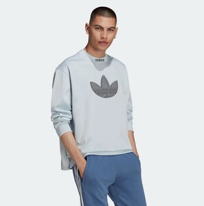 ◆新品 未開封 adidas Originals アディダスオリジナルス SPRT ロゴ クルーネック スウェット XL ブルー◆