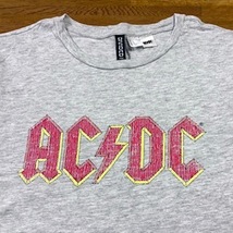  ★ 即決・送料無料 ★ H&M エイチアンドエム AC/DC プリント ロックTシャツ XS グレー_画像2