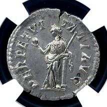 古代 ローマ帝国 セウェルス アレクサンデル帝 AD 222-235年 AR デナリウス 銀貨 シルバー NGC AU 準未使用 アンティーク コイン 西洋 古銭_画像2