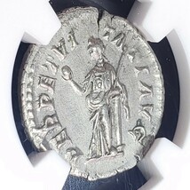 古代 ローマ帝国 セウェルス アレクサンデル帝 AD 222-235年 AR デナリウス 銀貨 シルバー NGC AU 準未使用 アンティーク コイン 西洋 古銭_画像9