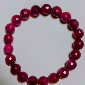 8mmルビー原石カットブレスレット