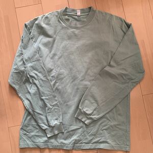 【Los Angeles apparel】ロサンゼルスアパレル 7.5oz 長袖Tシャツ L USA製 ロスアパ グリーン ロンT Tee