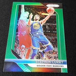 希少 PANINI 2018-19 NBA カード Green Prizm Stephen Curry ステフィン・カリーの画像1