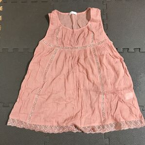 レディース チュニック ノースリーブ ピンク