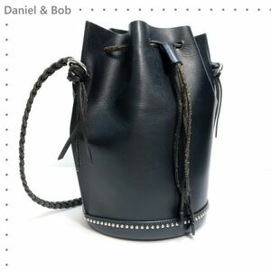 美品 ダニエルアンドボブ Daniel & Bob バケツ型バッグ/ショルダーバッグ/イタリア製 ネイビー （4937)