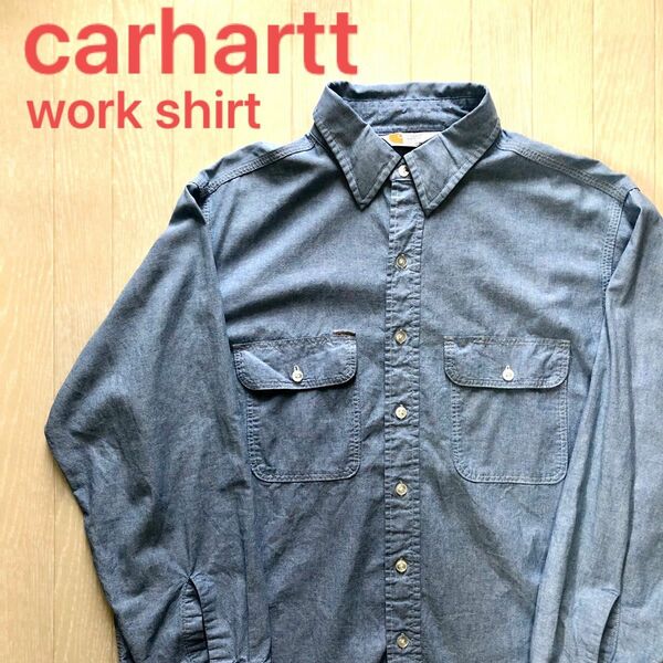 carhartt 三角タグ カーハートワークシャツ　 インディゴ ヴィンテージ 長袖 長袖シャツ