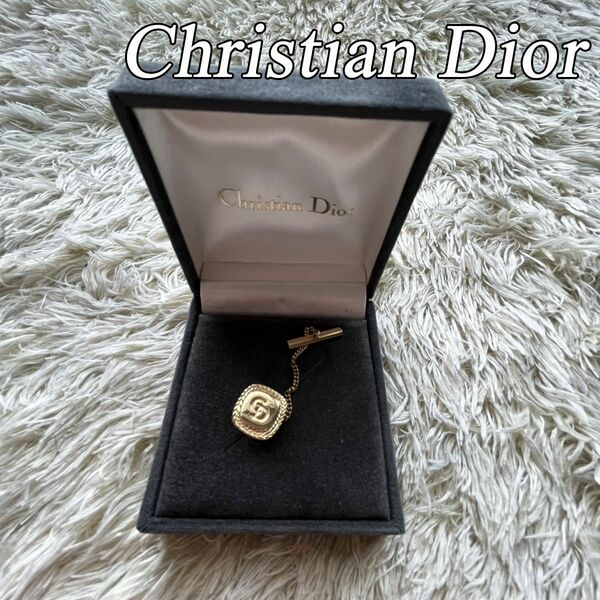 ケース付 Christian Dior クリスチャンディオール ネクタイピン ゴールド CDロゴ アクセサリー