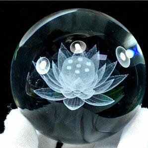直径約:78mm超綺麗★蓮花入りK9水晶丸玉JPB1-18B57aの画像8