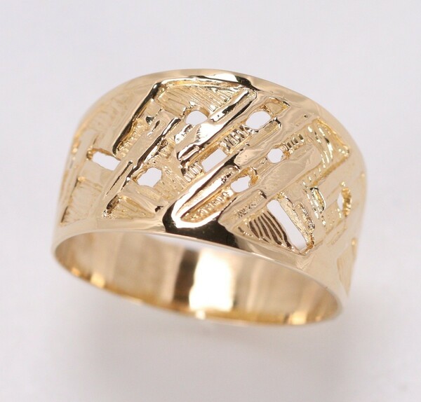 CC99/ デザインリング K18 YG 13号 3.3g 18金 透かし ファッションリング ゴールド 高級ジュエリー 指輪 GOLD