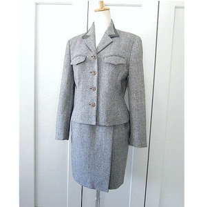  Comme Ca Du Mode skirt suit Italy made cloth herringbone tweed made in Japan 