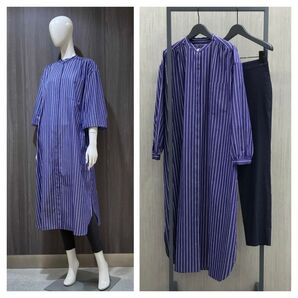 【2021ss】 theoryluxe ウォッシャブルバンドカラーシャツドレス 有働由美子 シャツワンピース