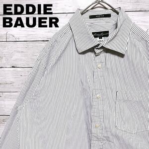 33i US古着 EddieBauer 長袖シャツ ストライプ 胸ポケット付き XL相当 メンズ