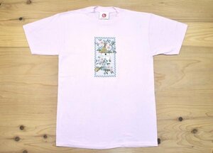 USA古着 FABRI-TECH フラワープリント Tシャツ sizeM ピンク 蝶 バタフライ 花 アニマル Made in USA アメリカ アメカジ