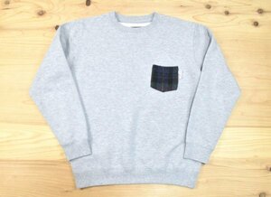 Harris Tweed × URBAN RESEARCH Sonny Label スウェット sizeM 灰色 グレー ハリスツイード サニーレーベル ポケット トレーナー 古着