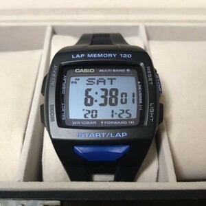 【カシオ】 フィズ 新品 腕時計 LAP MEMORY 120 STW10001BJF 電波ソーラー CASIO 男性 未使用品 メンズ ブラック