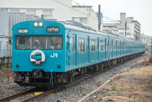 鉄道 デジ 写真 画像 103系 和田岬線 最終日 ありがとうヘッドマーク付 1