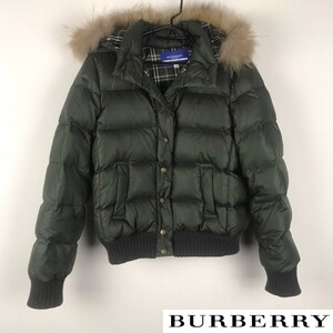 美品 BURBERRY BLUE LABEL ダウンジャケット カーキ サイズ38 返品可能 送料無料