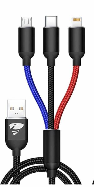 3in1 充電コード USBマルチケーブル ライトニングケーブル USB Type Cケーブル マイクロusbケーブル　iPhone充電ケーブル 急速充電