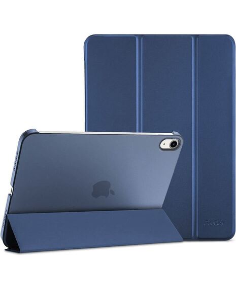 iPad 10世代 ケース 2022 10.9インチ 軽量 耐衝撃 三つ折り スタンド スマートカバー ネイビー色 iPadケース