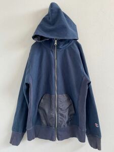 Champion REVERSE WEAVE　チャンピオン　リバースウィーブ　WIND STOPPER　ジップパーカー　HOODIE　メンズ　Mサイズ　ネイビー