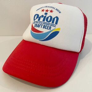 希少 レア Orion DRAFT BEER オリオンビール レトロ キャップ 帽子 レッド スナップバック 昭和レトロ 90s フリーサイズの画像1