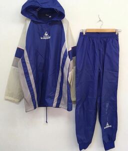 90s　le coq sportif　ルコック　ナイロンジャケット　ウインドブレーカー　上下セット　セットアップ　メンズ　M-Lサイズ　レトロ　古着