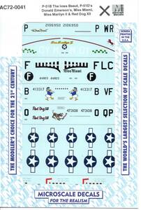 1/72 マイクロスケールデカール　AC72-0041P-51B & P-51Ds / Aircraft Markings 