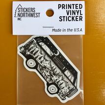 ステッカーズノースウエストSTICKERS NORTHWEST 米国製アウトドアステッカー【BUS SCENE】MADEINUSA キャンプ キャンプ バス バン_画像1