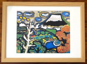 Art hand Auction تاماكو كاتاوكا, فوجي الميمون, إطار B4 من المجموعة الفنية المختارة ذاتيًا, تلوين, اللوحة اليابانية, منظر جمالي, الرياح والقمر