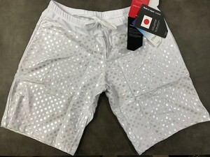 0077 * new goods swimsuit long Boxer student metallic dot pattern M size TYR white 