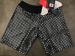 0071 * new goods swimsuit long Boxer student metallic dot pattern M size TYR black & silver 
