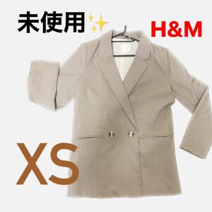 新品未使用　H&M ジャケットロングジャケット　コート　チェック（ブラウン）